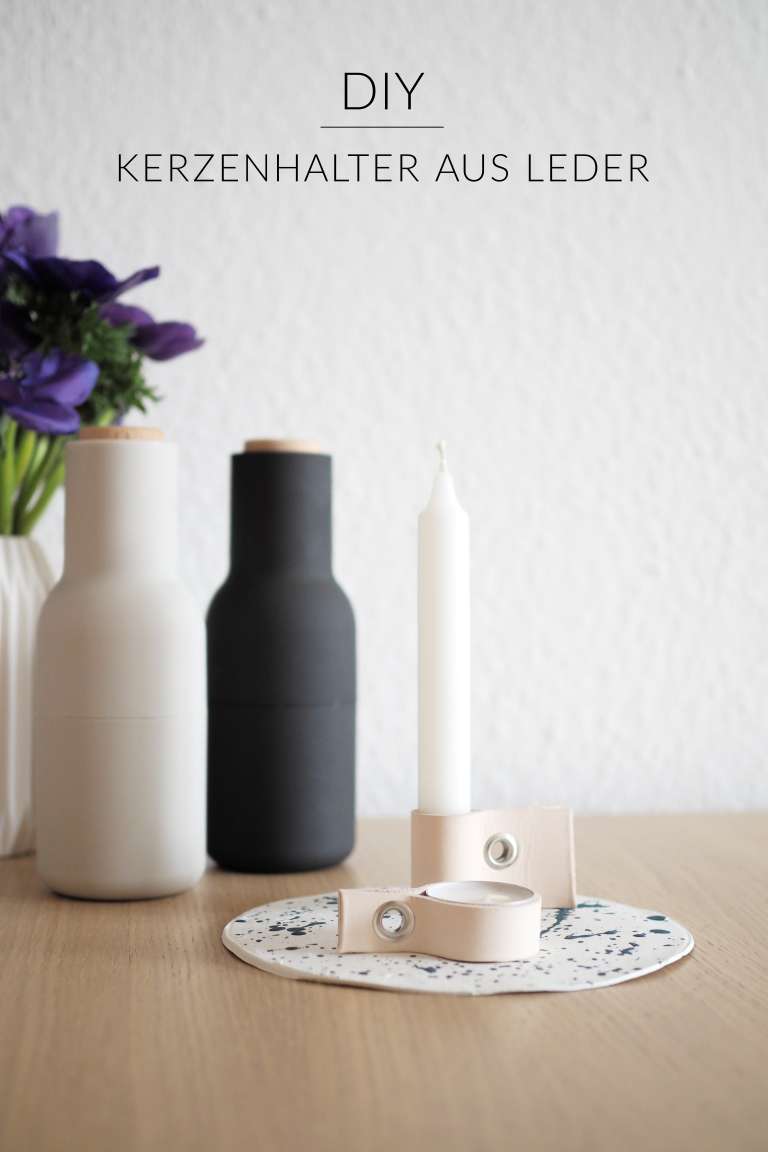 Scandi Look: DIY-Kerzenhalter aus Leder