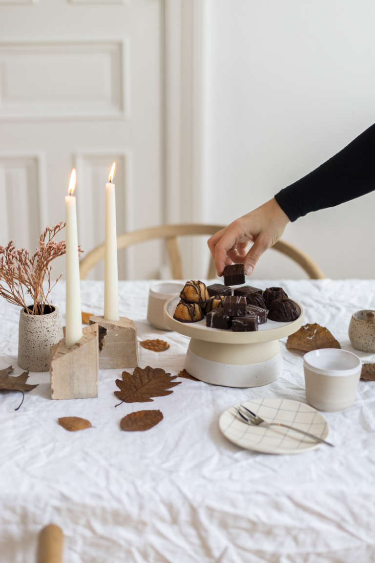 Herbsttisch: Über Kuchenliebe & DIY Kerzenständer