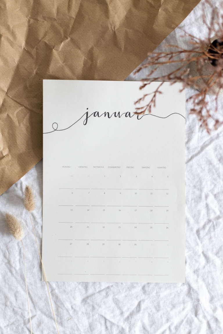 Freebie: Minimalistischer Kalender 2020